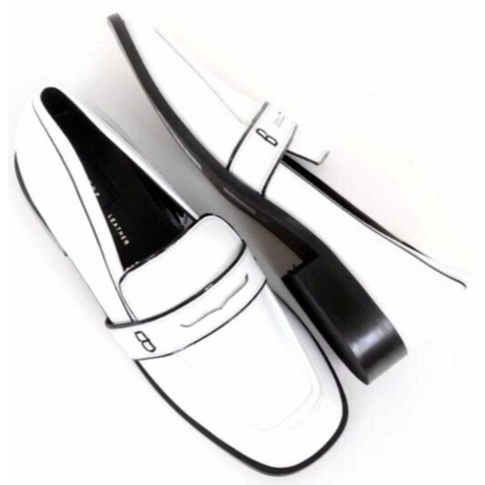 TopShop White Leather Women’s US 9 Loafer Flat Slip On Oxford Shoes Preppy Work